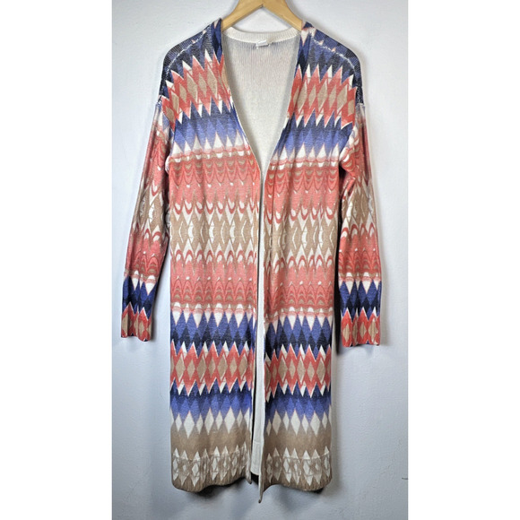 Chico's 1 medium chicos Cardigan Ikat Freya Knit Long Sleeve Boho sweater - Picture 1 of 8